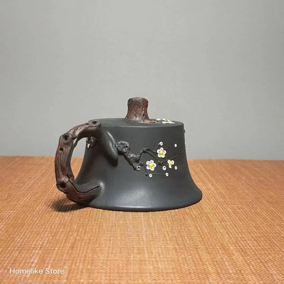 140ml Jianshui Purple Clay White Plum Pure Handmade Tea Pot(Not Yixing Zisha)  Ceramic  Kung Fu Tea Set Drinkware Tea Ceremony