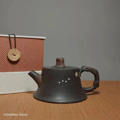 140ml Jianshui Purple Clay White Plum Pure Handmade Tea Pot(Not Yixing Zisha)  Ceramic  Kung Fu Tea Set Drinkware Tea Ceremony