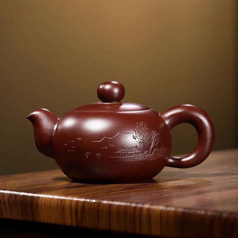 140ml Master Handmade Zhu Mud Filter Tea Pot Authentic Yixing Purple Clay Teapot Customized Beauty Kettle Chinese Puer Tea Maker