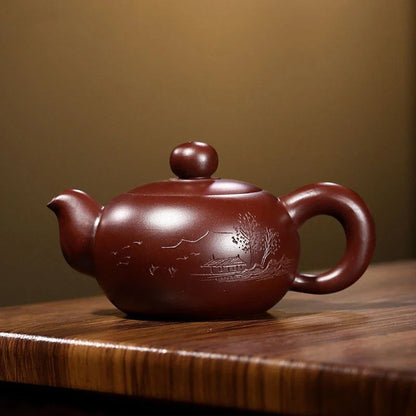 140ml Master Handmade Zhu Mud Filter Tea Pot Authentic Yixing Purple Clay Teapot Customized Beauty Kettle Chinese Puer Tea Maker