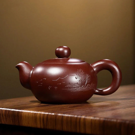 140ml Master Handmade Zhu Mud Filter Tea Pot Authentic Yixing Purple Clay Teapot Customized Beauty Kettle Chinese Puer Tea Maker