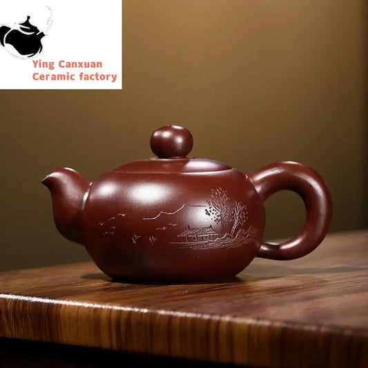 140ml Master Handmade Zhu Mud Filter Tea Pot Authentic Yixing Purple Clay Teapot Customized Beauty Kettle Chinese Puer Tea Maker