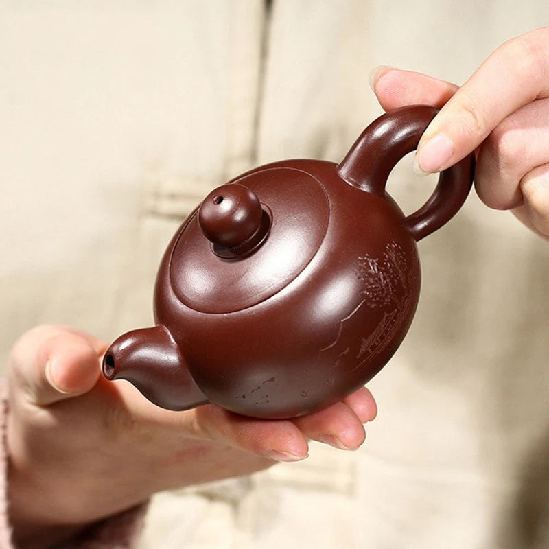 140ml Master Handmade Zhu Mud Filter Tea Pot Authentic Yixing Purple Clay Teapot Customized Beauty Kettle Chinese Puer Tea Maker