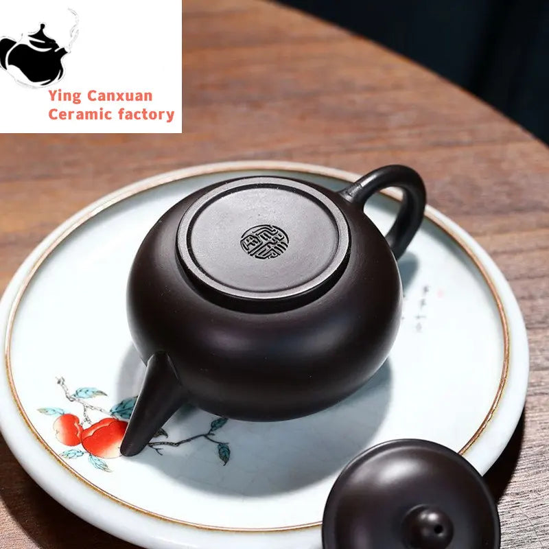 140ml Raw Ore Black Mud Filter Tea Pot Chinese Yixing Purple Clay Teapots Home Zisha Beauty Kettle Customized Tea Set Supplies