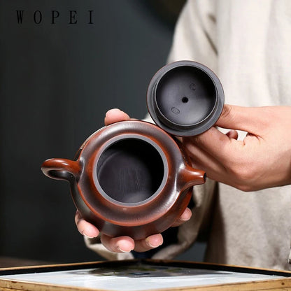 140ml Traditional Antique Yixing Purple Clay Teapots Handmade Tea Pot Raw Ore Beauty Kettle Chinese Zisha Tea Set Customized