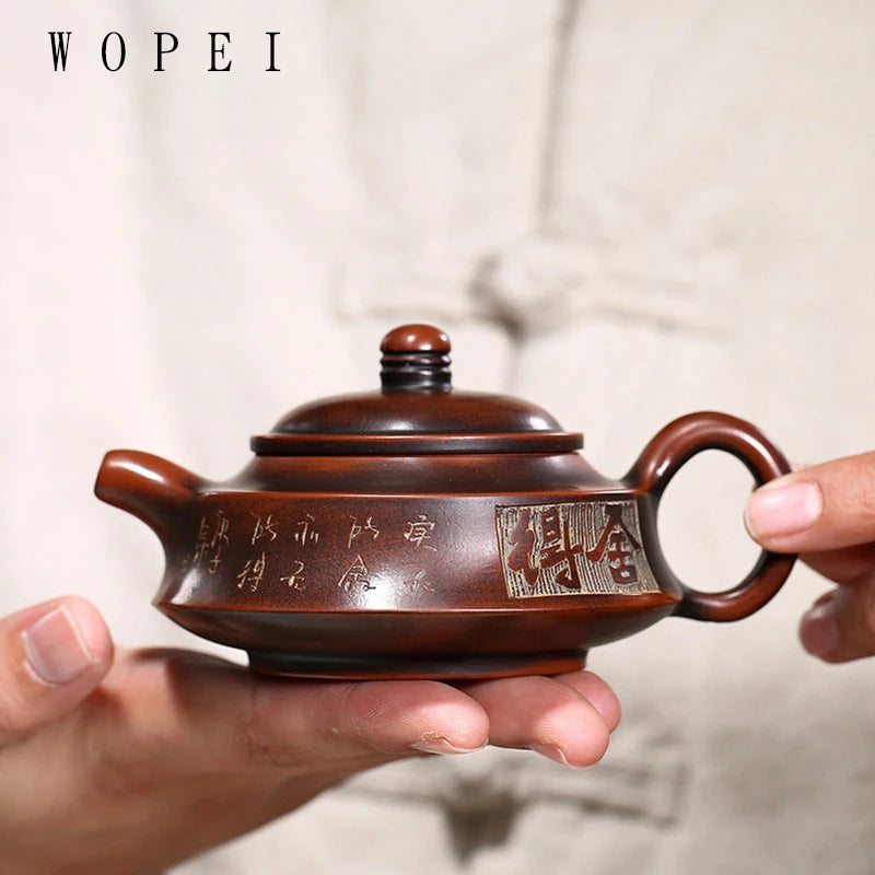 140ml Traditional Antique Yixing Purple Clay Teapots Handmade Tea Pot Raw Ore Beauty Kettle Chinese Zisha Tea Set Customized