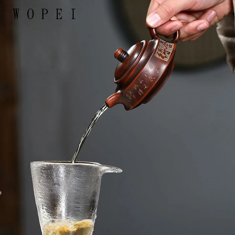 140ml Traditional Antique Yixing Purple Clay Teapots Handmade Tea Pot Raw Ore Beauty Kettle Chinese Zisha Tea Set Customized