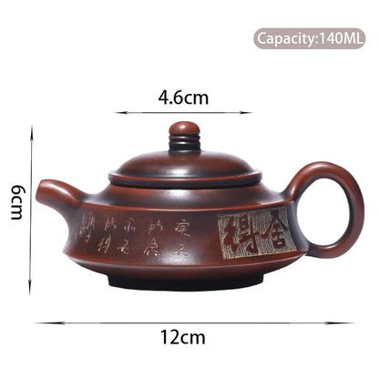 140ml Traditional Antique Yixing Purple Clay Teapots Handmade Tea Pot Raw Ore Beauty Kettle Chinese Zisha Tea Set Customized