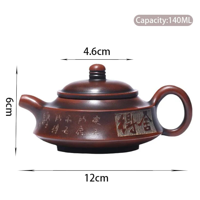 140ml Traditional Yixing Purple Clay Teapots Famous Handmade Tea Pot Raw Ore Beauty Kettle Chinese Zisha Tea Set Accessories