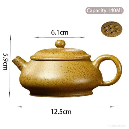 140ml Yixing High-end Purple Clay Teapot Famous Handmade Tea Pot Kettle Raw Ore High Temperature Mud Chinese Zisha Tea Set