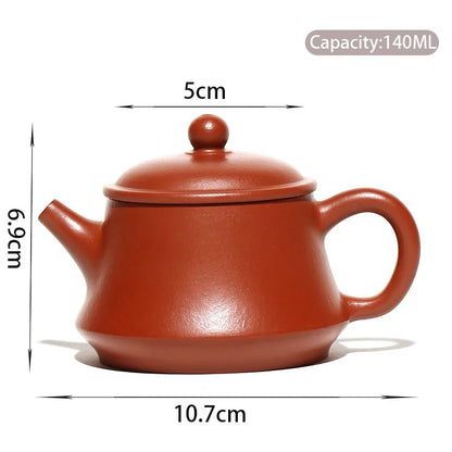 140ml Yixing Purple Clay Teapots Authentic Handmade Tea Pot Raw Ore Dahongpao Beauty Kettle Chinese Zisha Tea Set Drinkware