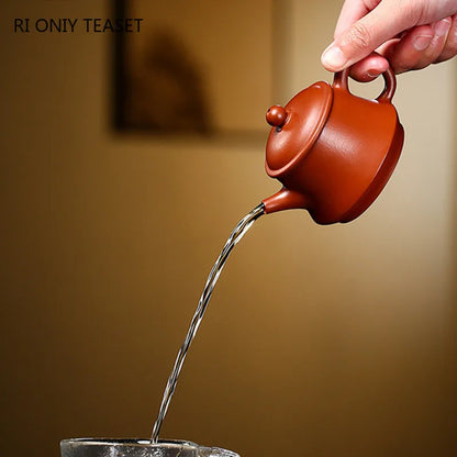 140ml Yixing Purple Clay Teapots Authentic Handmade Tea Pot Raw Ore Dahongpao Beauty Kettle Chinese Zisha Tea Set Drinkware