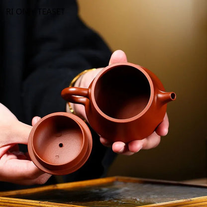 140ml Yixing Purple Clay Teapots Authentic Handmade Tea Pot Raw Ore Dahongpao Beauty Kettle Chinese Zisha Tea Set Drinkware