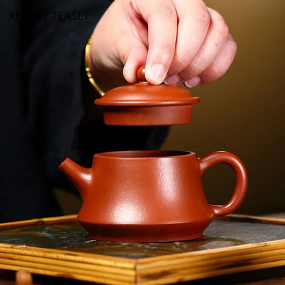 140ml Yixing Purple Clay Teapots Authentic Handmade Tea Pot Raw Ore Dahongpao Beauty Kettle Chinese Zisha Tea Set Drinkware