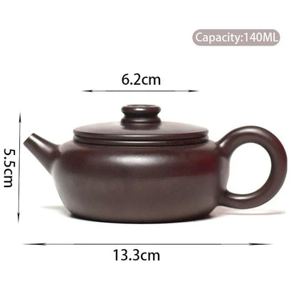 140ml Yixing Purple Clay Teapots Famous Handmade Tea Pot Raw Ore Black Zhu Mud Beauty Kettle Chinese Zisha Tea Set Teaware