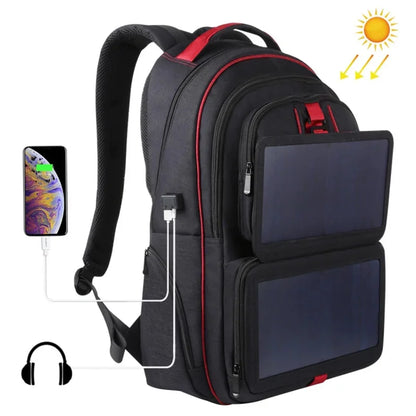 14W 5V backpack with solar panel Battery Power Bank Charger for Smartphone Outdoor Camping Climbing Travel Hiking
