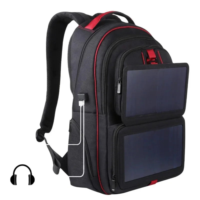 14W 5V backpack with solar panel Battery Power Bank Charger for Smartphone Outdoor Camping Climbing Travel Hiking