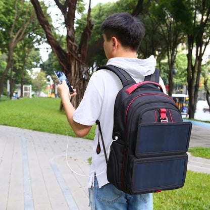 14W 5V backpack with solar panel Battery Power Bank Charger for Smartphone Outdoor Camping Climbing Travel Hiking