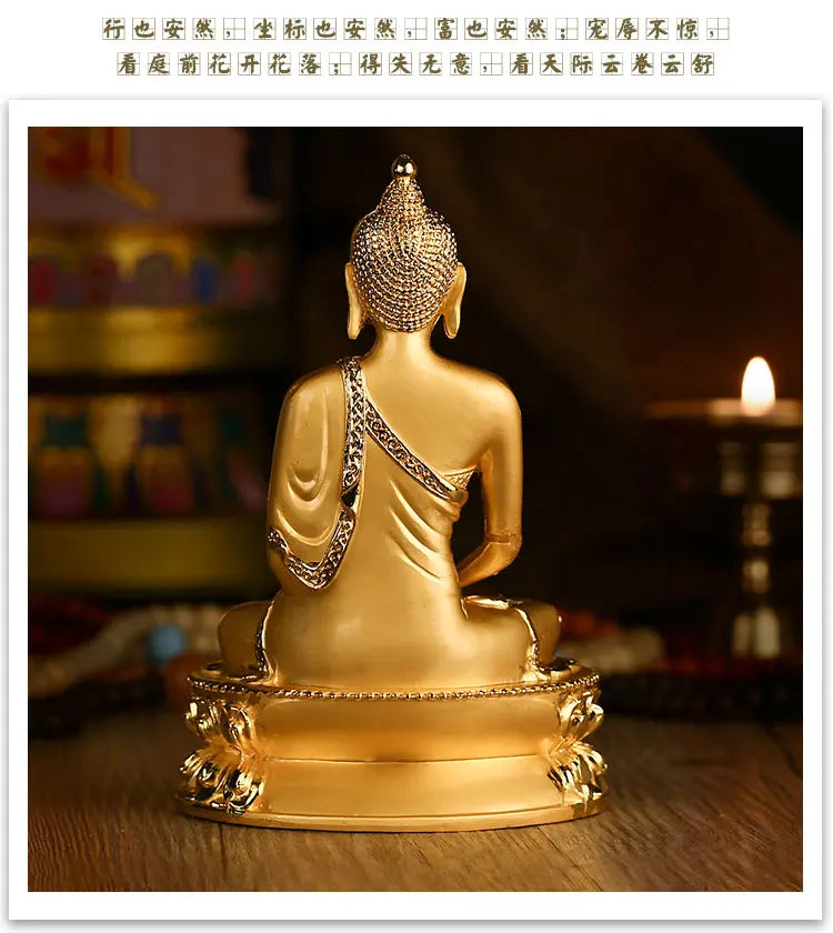 14cm Asia Thailand HOME CAR SHOP altar gilding buddha statue Amitayus Amitabha buddha BLESS family safe health bronze statue