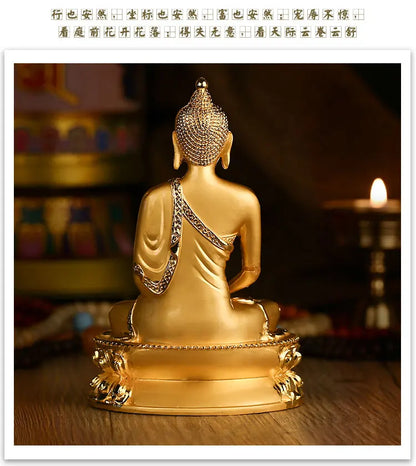 14cm Asia Thailand HOME CAR SHOP altar gilding buddha statue Amitayus Amitabha buddha BLESS family safe health bronze statue