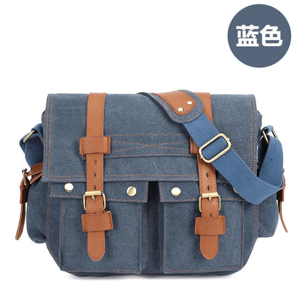 14inch Travel Satchel Business Men's Messenger Bag Vintage Canvas Military Shoulder Laptop Bags for men Male Laptop Briefcases