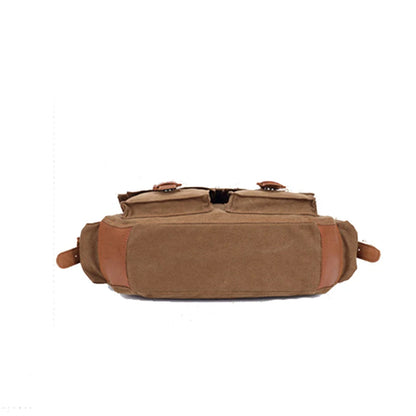 14inch Travel Satchel Business Men's Messenger Bag Vintage Canvas Military Shoulder Laptop Bags for men Male Laptop Briefcases
