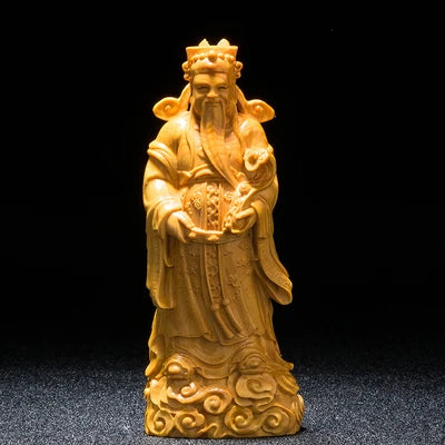 15/21cm FU LU SHOU Three Gods Statue Wood Statue Crafts New Longevity God Mascot Praying Statue Home Decoration Feng Shui