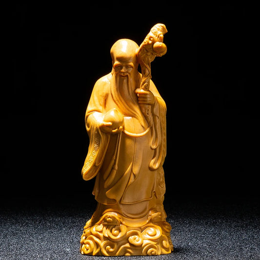 15/21cm FU LU SHOU Three Gods Statue Wood Statue Crafts New Longevity God Mascot Praying Statue Home Decoration Feng Shui