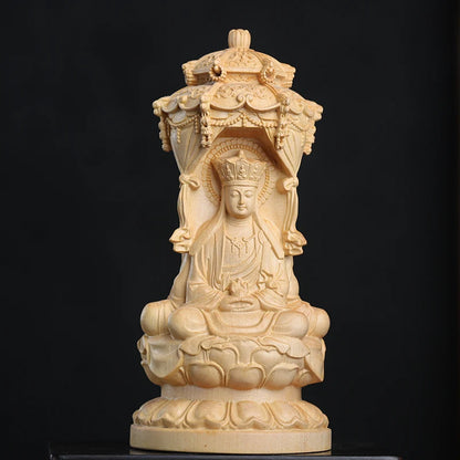 15.5cm Boxwood Wood Statue Figure Statue Buddha God Myth Feng Shui Office Wood Statue Decoration Collection
