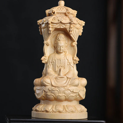 15.5cm Boxwood Wood Statue Figure Statue Buddha God Myth Feng Shui Office Wood Statue Decoration Collection