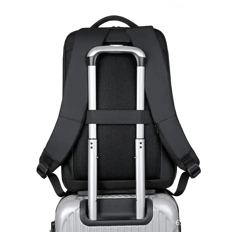 15.6/17.3" Travel Backpack Men Business Hiking School Expandable USB Bag Large Capacity Laptop Waterproof Trendy Black Backpacks
