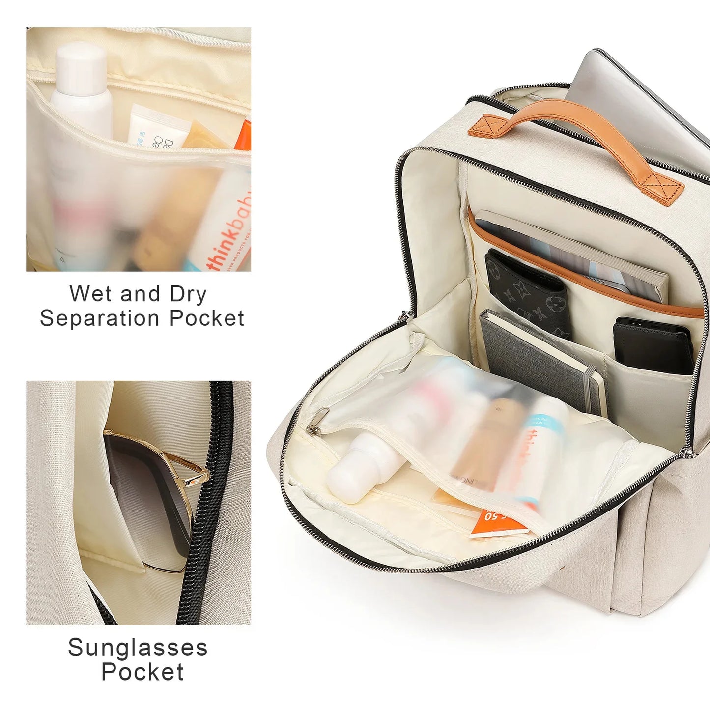 15.6 Inch Multifunctional Travel Backpack Woman Airplane Bag Notebook Bags For Women USB Charging Lightweight Laptop Bagpacks