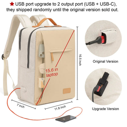 15.6 Inch Multifunctional Travel Backpack Woman Airplane Bag Notebook Bags For Women USB Charging Lightweight Laptop Bagpacks