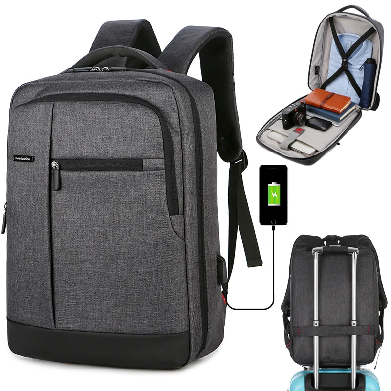 15.6 inch Men School Laptop Backpacks Travel Multi USB Charger Male College Backpacks Business Back Pack Bag for Boys Mochila
