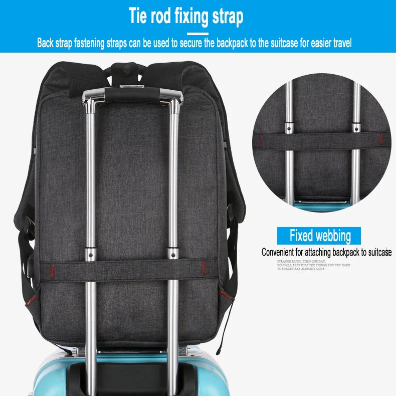 15.6 inch Men School Laptop Backpacks Travel Multi USB Charger Male College Backpacks Business Back Pack Bag for Boys Mochila
