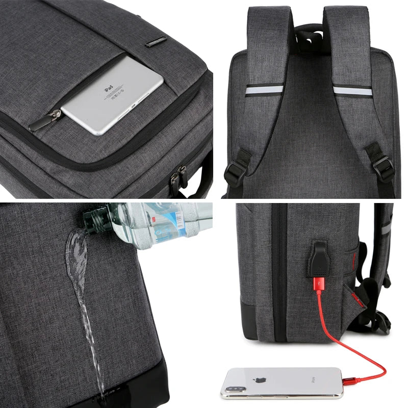 15.6 inch Men School Laptop Backpacks Travel Multi USB Charger Male College Backpacks Business Back Pack Bag for Boys Mochila