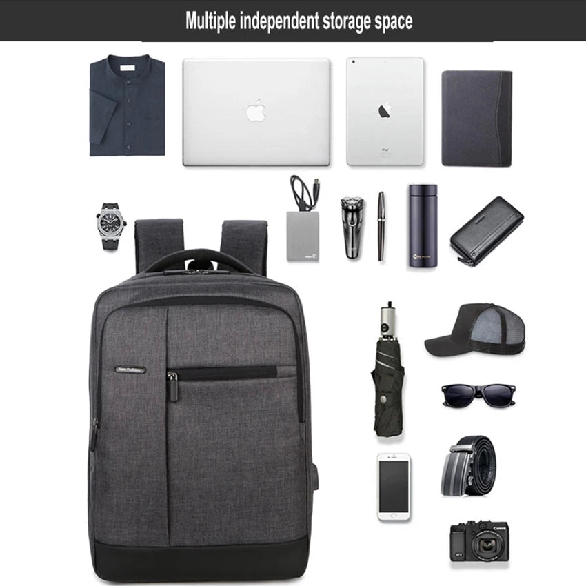 15.6 inch Men School Laptop Backpacks Travel Multi USB Charger Male College Backpacks Business Back Pack Bag for Boys Mochila
