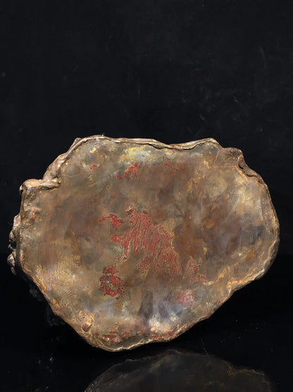 15"Tibetan Temple Collection Old Bronze Cinnabar Mud gold Sitting Dragon Guanyin Bodhisattva Buddha Worship Hall Town house