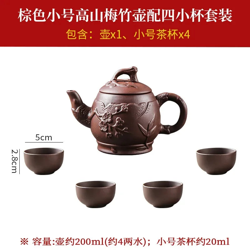 150/200/550/600ml Large Capacity Purple Sand Pot Hand Made Large Chinese Clay Teapot Tea Cup Household Ceramic Kettle Teapot Tea