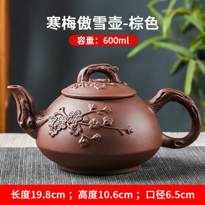 150/200/550/600ml Large Capacity Purple Sand Pot Hand Made Large Chinese Clay Teapot Tea Cup Household Ceramic Kettle Teapot Tea