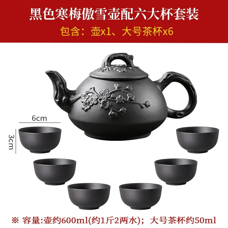 150/200/550/600ml Large Capacity Purple Sand Pot Hand Made Large Chinese Clay Teapot Tea Cup Household Ceramic Kettle Teapot Tea