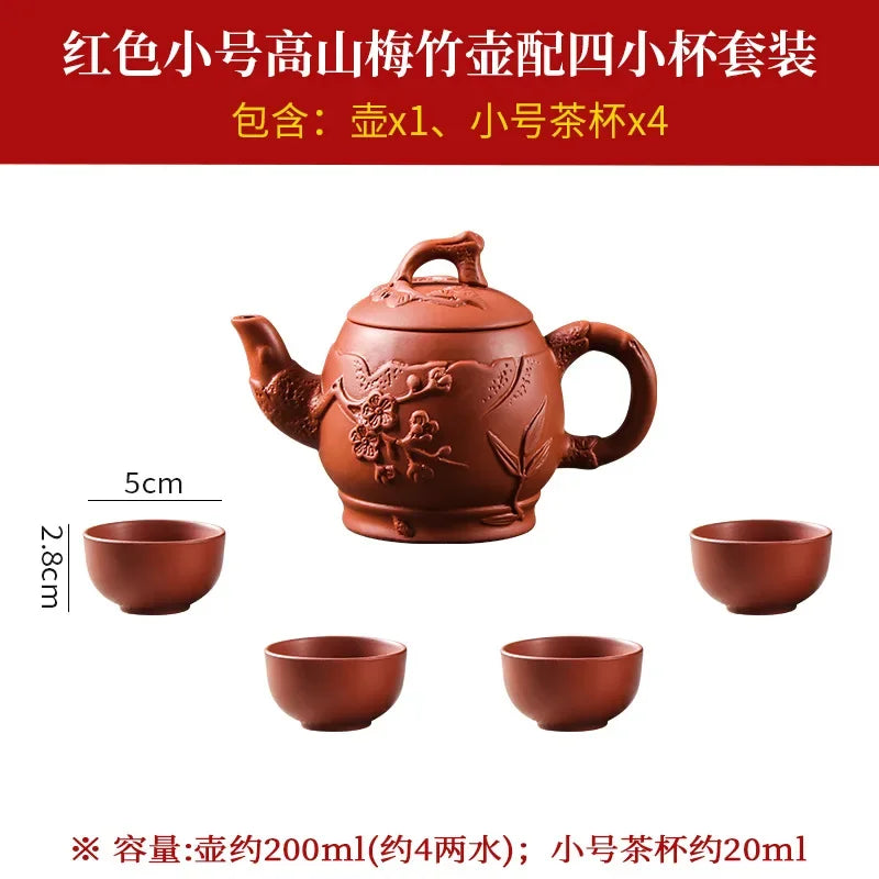 150/200/550/600ml Large Capacity Purple Sand Pot Hand Made Large Chinese Clay Teapot Tea Cup Household Ceramic Kettle Teapot Tea