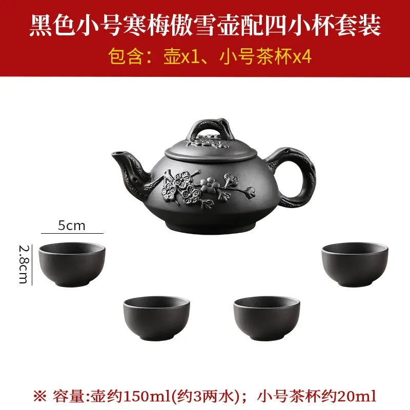 150/200/550/600ml Large Capacity Purple Sand Pot Hand Made Large Chinese Clay Teapot Tea Cup Household Ceramic Kettle Teapot Tea