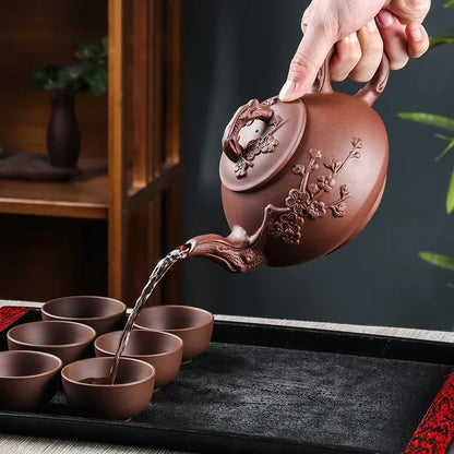 150/200/550/600ml Large Capacity Purple Sand Pot Hand Made Large Chinese Clay Teapot Tea Cup Household Ceramic Kettle Teapot Tea