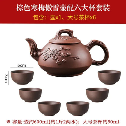 150/200/550/600ml Large Capacity Purple Sand Pot Hand Made Large Chinese Clay Teapot Tea Cup Household Ceramic Kettle Teapot Tea