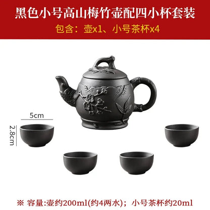 150/200/550/600ml Large Capacity Purple Sand Pot Hand Made Large Chinese Clay Teapot Tea Cup Household Ceramic Kettle Teapot Tea