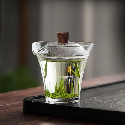 150ML Transparent Glass Cover Bowl Tea Tureen Special Tea Set for Green Tea Kung Fu Tea Bowl Single Non-hot Tea Maker Gaiwan