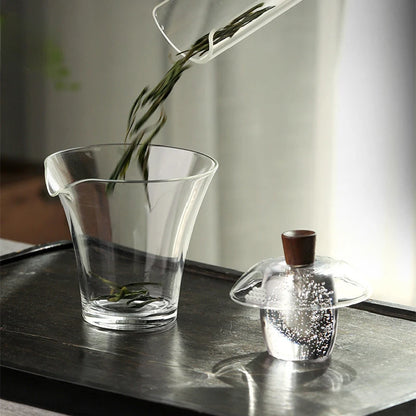 150ML Transparent Glass Cover Bowl Tea Tureen Special Tea Set for Green Tea Kung Fu Tea Bowl Single Non-hot Tea Maker Gaiwan