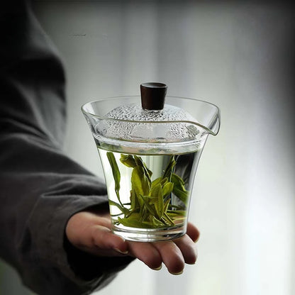 150ML Transparent Glass Cover Bowl Tea Tureen Special Tea Set for Green Tea Kung Fu Tea Bowl Single Non-hot Tea Maker Gaiwan