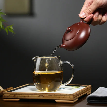 150ML Yixing Purple Clay Teapot Real Handmade Chinese Flat Xishi Kettle Puer Tea Set Kung Fu Zisha Teaware